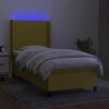 vidaXL Boxspring met matras en LED stof groen 80x200 cm