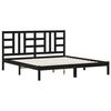 vidaXL Bedframe massief hout zwart 180x200 cm