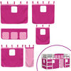 vidaXL Kinderhoogslaper met gordijnen 80x200 cm grenenhout roze