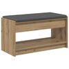 vidaXL Halbank met kussen met plank Artisan Eik 83 x 38 x 45 cm