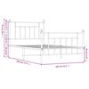 vidaXL Bedframe met hoofd- en voeteneinde metaal wit 100x190 cm