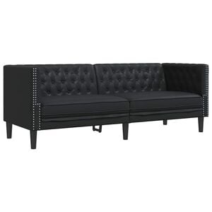 vidaXL Bank Zwart 194 x 74,5 x 70,5 cm PVC