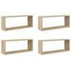 vidaXL Wandschappen kubus 4 st 60x15x23 cm bewerkt hout sonoma eiken