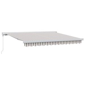 vidaXL Uitschuifbare luifel Lichtgrijs en wit. 500 &times; 300 cm