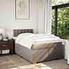 vidaXL Boxspring met matras stof taupe 120x190 cm