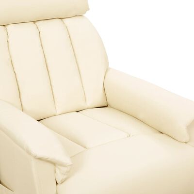 vidaXL Sta-opstoel verstelbaar kunstleer crèmekleurig