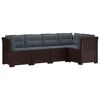 vidaXL 5-Zits Tuin Sofa met Kussens Rattan Look PP Bruin