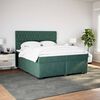 vidaXL Boxspring met matras fluweel donkergroen 200x200 cm