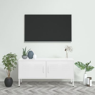 vidaXL Tv-meubel 105x35x50 cm staal wit