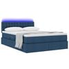 vidaXL Opbergbed met LED met matras met LED Blauw 140 x 200 cm Stof