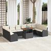 vidaXL Tuin Sofa Set met kussen 11 pcs Zwart en crème