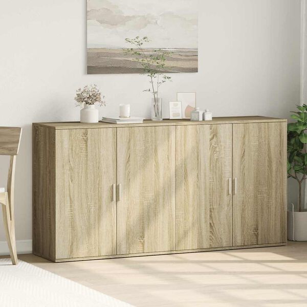 vidaXL Dressoirs 2 st 79x38x80 cm bewerkt hout sonoma eikenkleurig