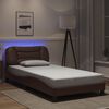 vidaXL Bedframe met LED zonder matras "Hvar" bruin 100x200 cm