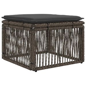 vidaXL voetensteun Grijs poly rattan
