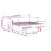 vidaXL Slaapbank met onderschuifbed en lades 90x200 cm stof lichtgrijs