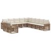 vidaXL Tuinbankenset 11 st Beige en Cr&egrave;me Wit poly rattan