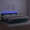 vidaXL Boxspring met matras en LED fluweel donkergroen 200x200 cm