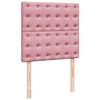 vidaXL Boxspring met matras fluweel roze 90x190 cm
