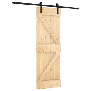 vidaXL Schuifdeur 70 x 210 cm Massief Grenenhout (Niet-Behandeld)