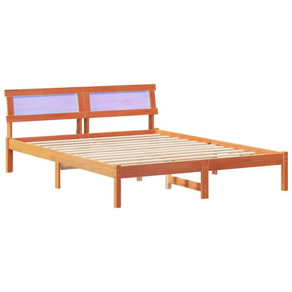 vidaXL Bedframe Wasbruin 160 x 200 cm Massief grenenhout