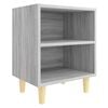 vidaXL Nachtkastje met houten poten 40x30x50 cm grijs sonoma eiken
