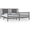 vidaXL Bedframe massief grenenhout grijs 200x200 cm