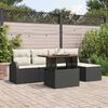 vidaXL Tuin Sofa Set met opslag 6 pcs Zwart Poly riet