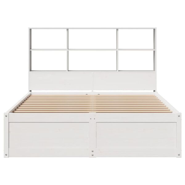 vidaXL Bedframe zonder matras massief grenenhout wit 150x200 cm