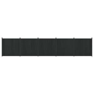 vidaXL Hekpaneel 5 st 880 x 186,5 cm WPC en Aluminium Zwart