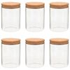 vidaXL Opbergpotten met kurken deksel 6 st 650 ml glas