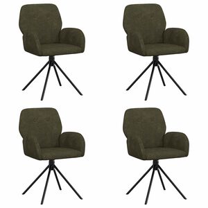 vidaXL Draai Eetstoelen 4 st Nep Suede Leer Legergroen 54 x 55 x 86 cm