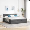 vidaXL Ottoman bed met matras 160x200cm stof donkergrijs