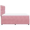 vidaXL Boxspring met matras fluweel roze 140x200 cm