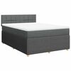 vidaXL Boxspring met matras stof donkergrijs 140x200 cm