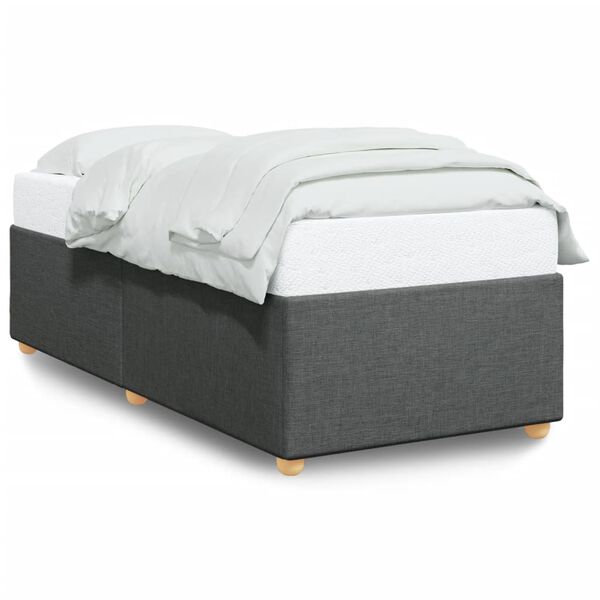 vidaXL Bedframe zonder matras 100x200 cm stof donkergrijs
