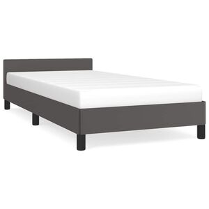 vidaXL Bedframe met hoofdeinde zonder matras 100x200 cm grijs