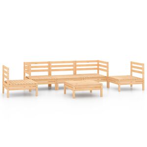 vidaXL 6-delige Loungeset massief grenenhout