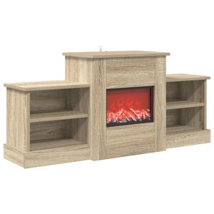 vidaXL Elektrische haard Sonoma 110 x 30 x 50 cm Bewerkt hout