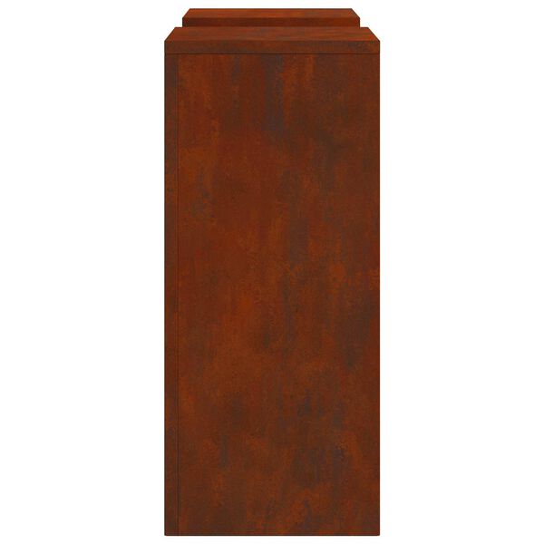 vidaXL Plantenstandaard 2 pcs Roestig 24 x 24 x 55 cm Cortenstaal