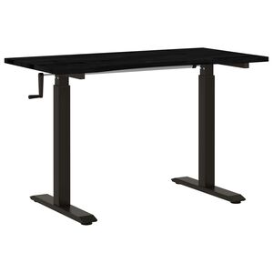 vidaXL Bureau Zwart en Donkerbruin 120 x 60 cm Massief Eikenhout