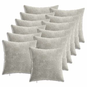 vidaXL Kussensloop 12 st HEERLEN Lichtgrijs 40 x 40 cm Chenille Stof