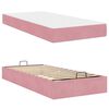 vidaXL Bedframe met matras met matras 2 pcs Roze Fluweel