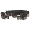 vidaXL Tuinbankenset 13 st 12-zits Grijs poly rattan