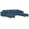vidaXL Bank met kussen 3 pcs Blauw Stof