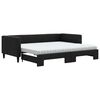 vidaXL Slaapbank met onderschuifbed en matrassen 90x190 cm stof zwart