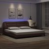 vidaXL Bedframe met LED zonder matras "Hvar" bruin 200x200 cm