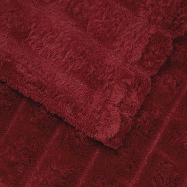 vidaXL Gooi Deken Bordeaux Rood 150 x 130 cm Fleece