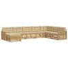 vidaXL Buiten bankenset 8 st 7-zits Wit en Beige Massief Acaciahout