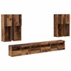 vidaXL TV Wandkast Set 7 st Oud Hout Bewerkt hout
