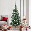 vidaXL Kunstmatig Voorverlicht Kerstboom Groen 180 cm PVC en Metaal
